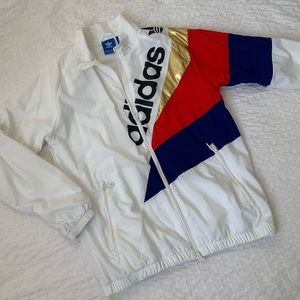Adidas White Gold Windbreaker Jacket
